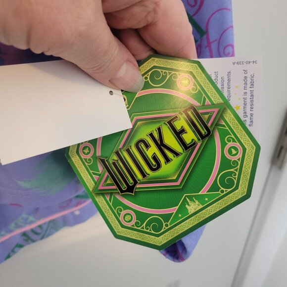 NEW NWT Wicked Girls Long Sleeve Fleece 2pc Pajama Set w/Shorts M 7/8 Purple - Picture 5 of 5